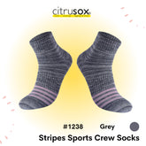Stripes Sports Running Crew Socks